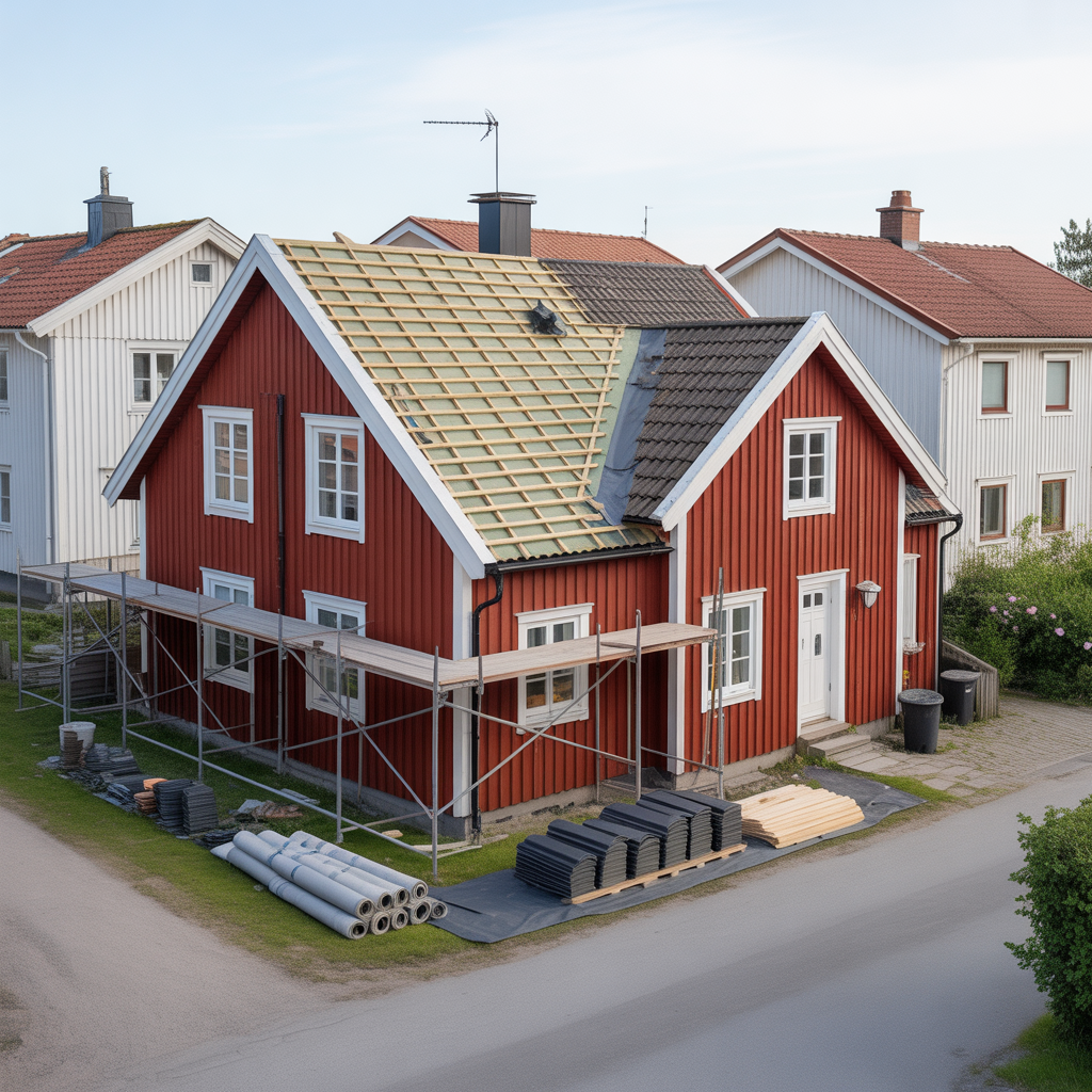 kostnad for takbyte material arbetskostnad och rot avdrag