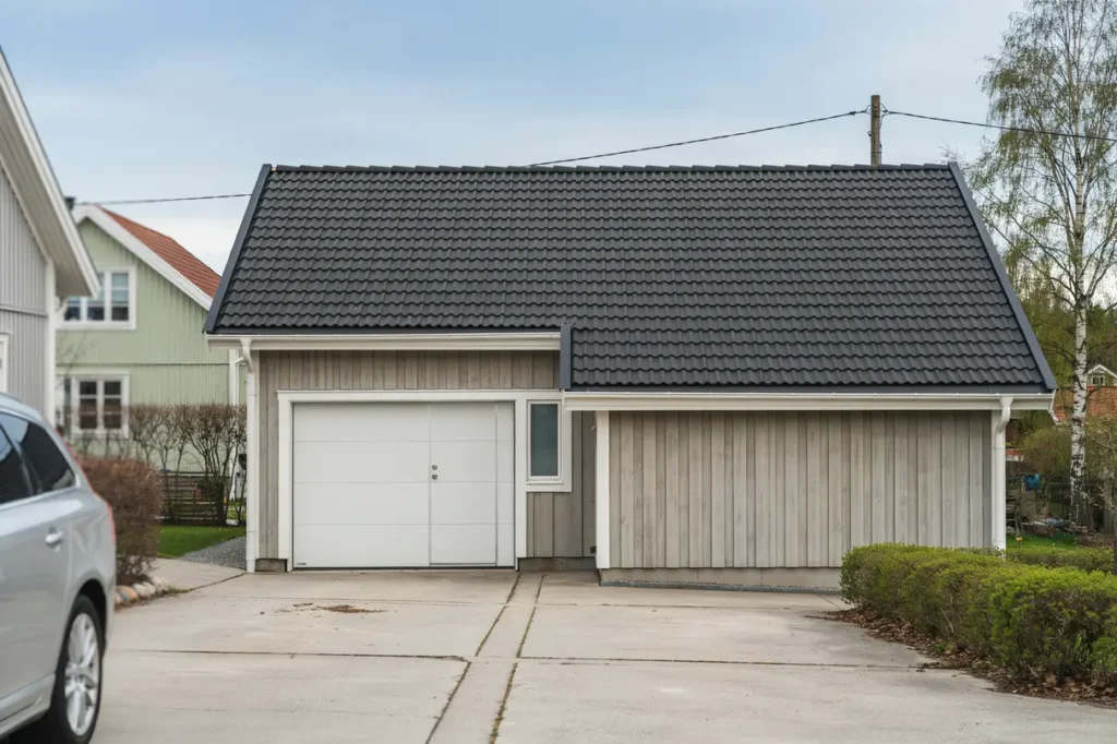 slutf rt takbyte med papp p garage i tr nninge